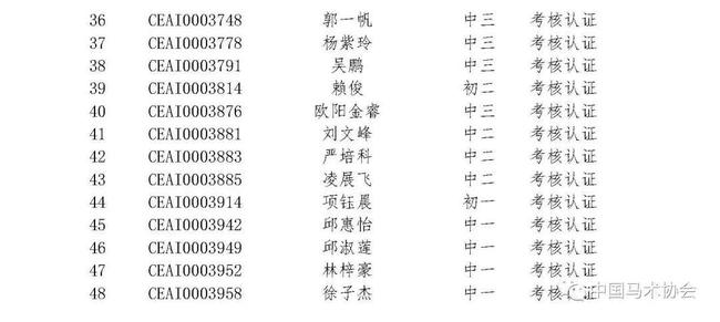 中马协关于20190617批次骑手等级认证名单的公示