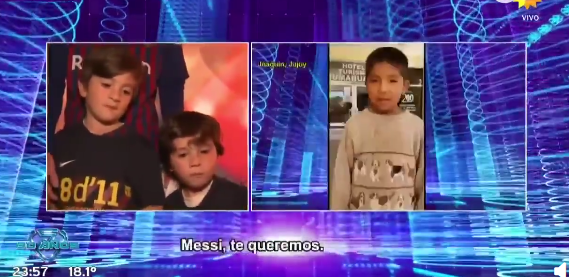 阿根廷小朋友们为梅西和他的儿子录制视频