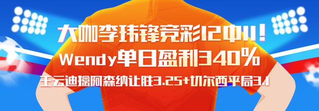 bet体育爆红！年夜咖李玮锋竞彩近12中11 Wendy昨盈利340%