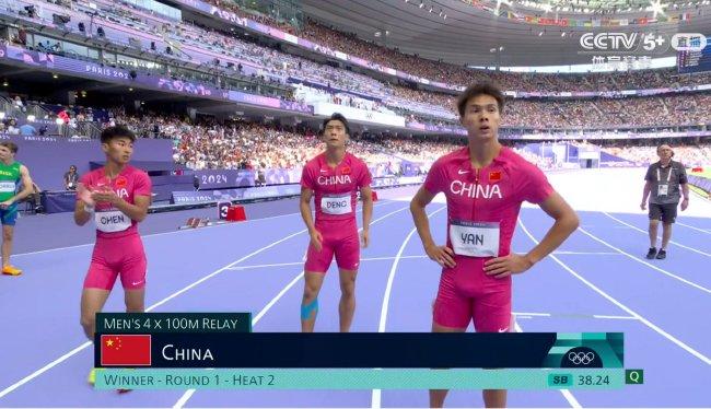 奥运田径中国男子4x100米接力小组第1 晋级决赛 (http://www.wu321.cn/) xinw 第1张