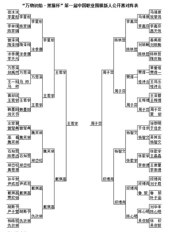 万物初始▪黑猫杯新人公开赛 王若宇周子弈晋级决赛