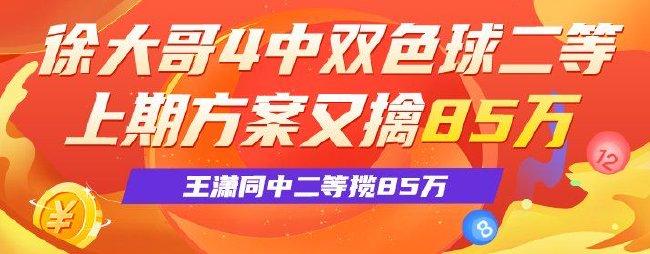 精选双色球专家：徐大哥、王潇同中二等各揽85万