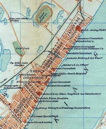 1915年汉口租界图和高尔夫俱乐部