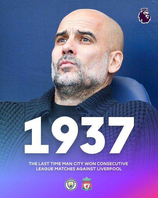 主场领先遭逼平，曼城联赛已86年无法连胜利物浦