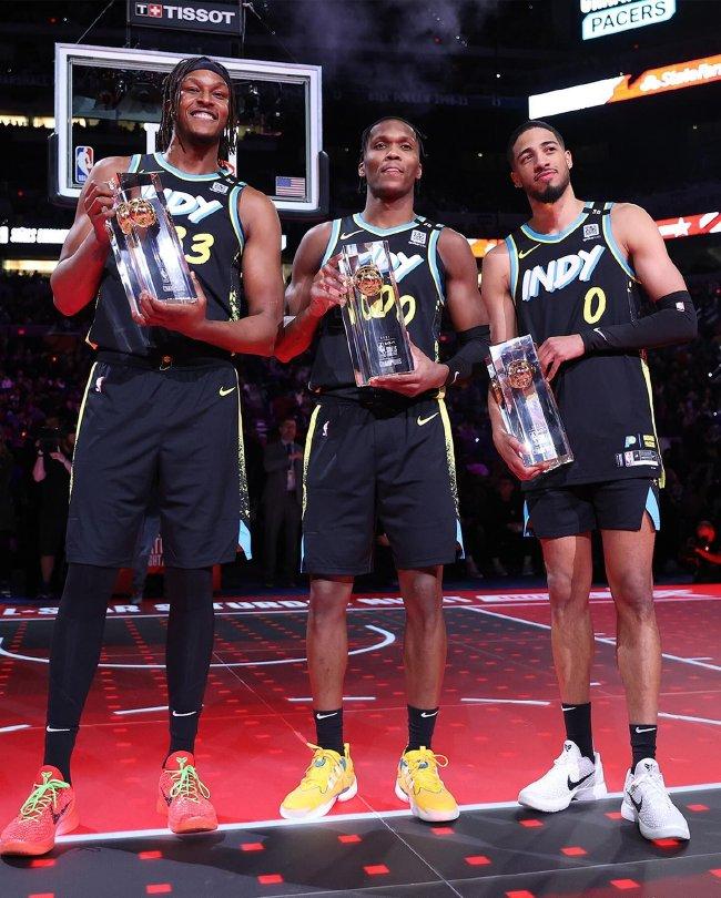 NBA全明星技巧挑战赛:哈利伯顿率步行者队夺冠