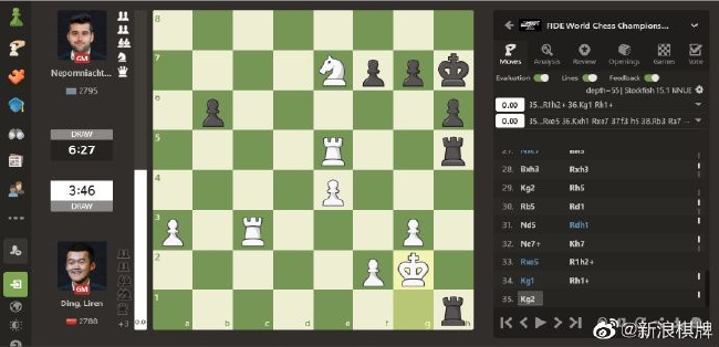 国际象棋世界冠军赛加赛现场：第一盘和棋